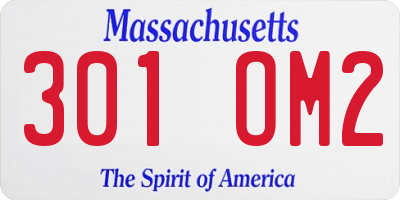 MA license plate 301OM2