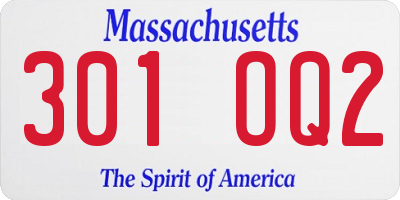 MA license plate 301OQ2