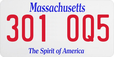 MA license plate 301OQ5