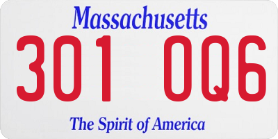 MA license plate 301OQ6