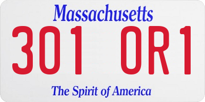 MA license plate 301OR1