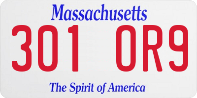 MA license plate 301OR9
