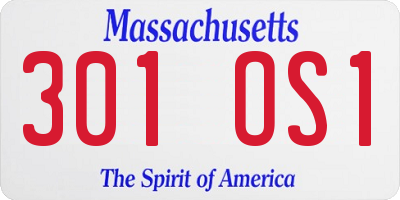 MA license plate 301OS1