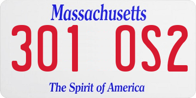 MA license plate 301OS2
