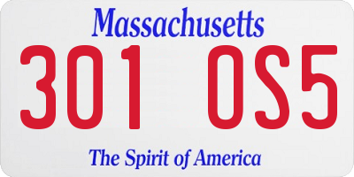 MA license plate 301OS5
