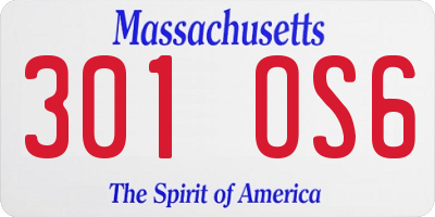 MA license plate 301OS6