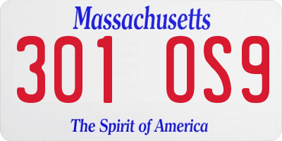 MA license plate 301OS9