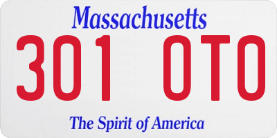 MA license plate 301OT0