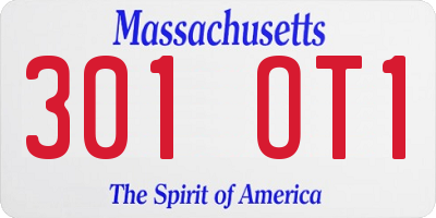 MA license plate 301OT1