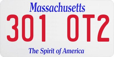 MA license plate 301OT2