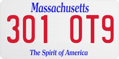 MA license plate 301OT9
