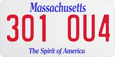 MA license plate 301OU4