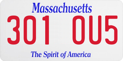 MA license plate 301OU5