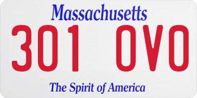 MA license plate 301OV0