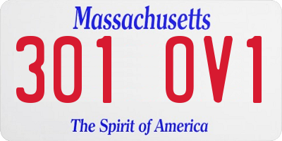 MA license plate 301OV1