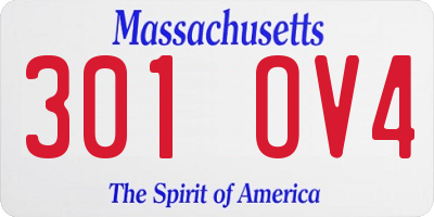 MA license plate 301OV4