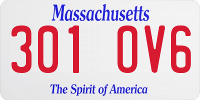 MA license plate 301OV6