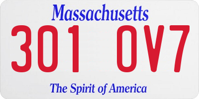 MA license plate 301OV7