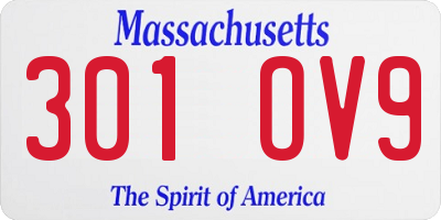 MA license plate 301OV9