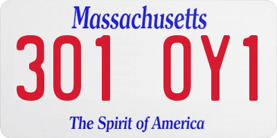 MA license plate 301OY1