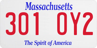MA license plate 301OY2