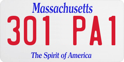 MA license plate 301PA1