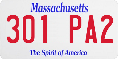 MA license plate 301PA2