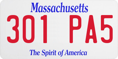 MA license plate 301PA5