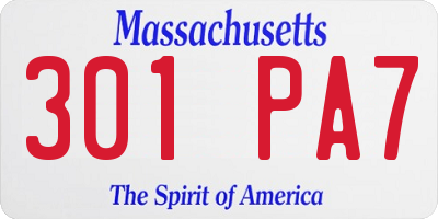 MA license plate 301PA7