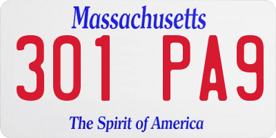 MA license plate 301PA9