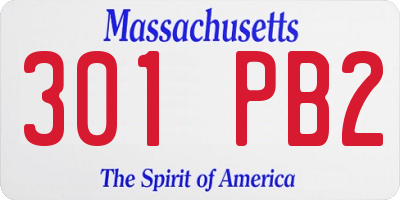 MA license plate 301PB2