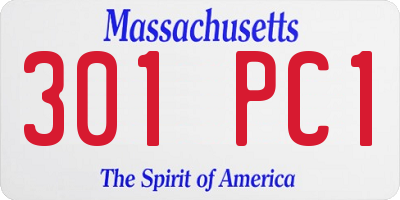 MA license plate 301PC1
