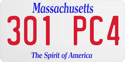 MA license plate 301PC4