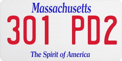MA license plate 301PD2