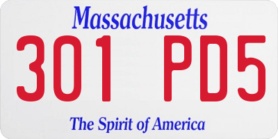 MA license plate 301PD5