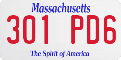 MA license plate 301PD6