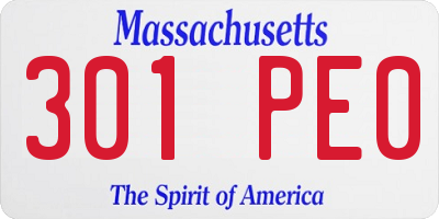 MA license plate 301PE0