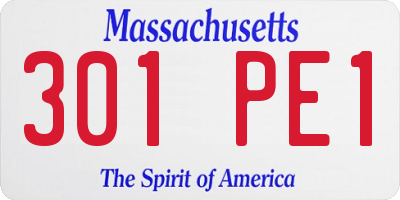 MA license plate 301PE1