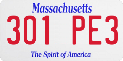 MA license plate 301PE3