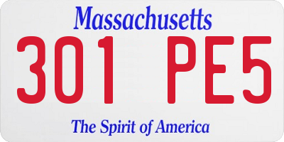 MA license plate 301PE5