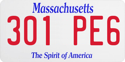 MA license plate 301PE6