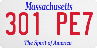 MA license plate 301PE7