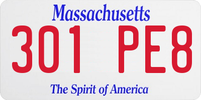 MA license plate 301PE8