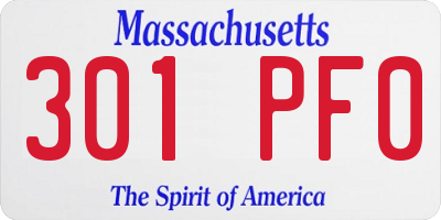 MA license plate 301PF0