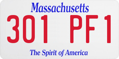 MA license plate 301PF1