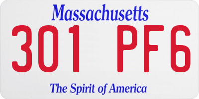 MA license plate 301PF6