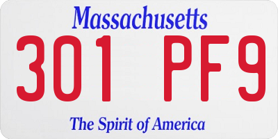 MA license plate 301PF9