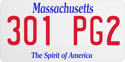 MA license plate 301PG2