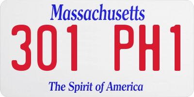 MA license plate 301PH1