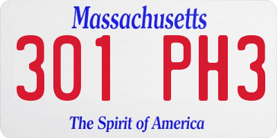 MA license plate 301PH3